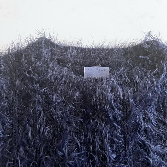 Zara girls navy fuzzy eyelash sweater size 11/12 - Picture 6 of 6
